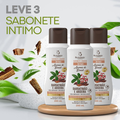 3 Sabonete Intimo Feminino Barbatimão-aroeira Ph24h