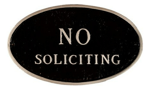 Placa Oval  No Solicitar , Black/silver, Montague Metal