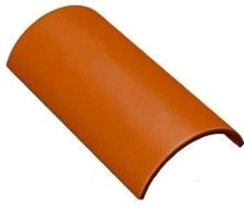 Teja De Barro Media Caña 100% Natural Pieza X 1m2 Naranja