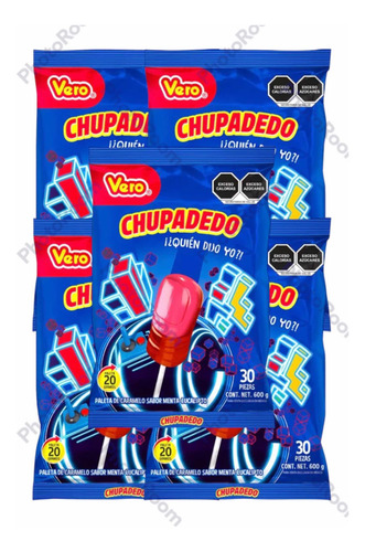Chupadedo Paleta Caramelo Menta Eucalipto 150 Pz Vero