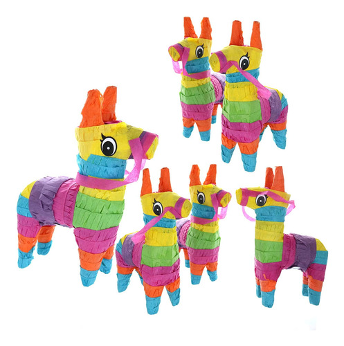 Giftexpress Paquete De 6 Mini Piatas De Burro, Piata De Llam