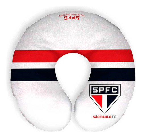 Almofada Viagem Travesseiro Pescoço Times De Futebol Cor Branco Desenho Do Tecido São Paulo Sd001