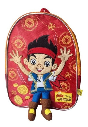 Mochila Espalda Jake Y Los Piratas 12 PLG - Art. 73216 Color Rojo