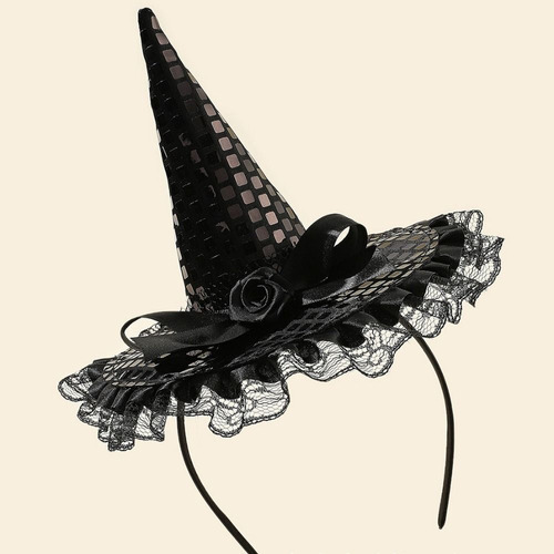 Sombrero De Bruja Para Decoración De Fiesta, Diadema De Enca