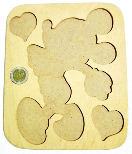 Rompecabezas Mickey Antiguo Madera Terciada Artesanal 11 P (Usado)