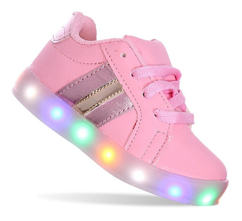 Tenis Infantil Feminino Com Led Luz Que Pisca Prmomoção