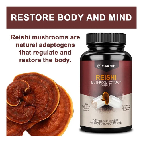 Reishi Mushroom 1000mg Sistema Inmune Maxima Potencia