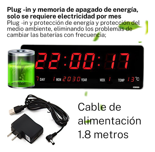 A Reloj De Pared De Aleación De Aluminio Led Digital De 36