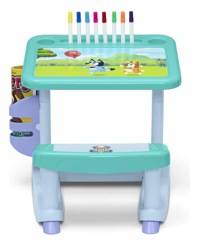 Mesa De Desenho Delta Children Bluey Com 10 Marcadores E Liv
