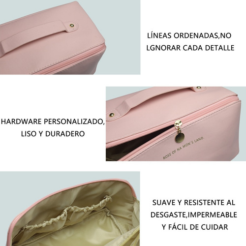 Cosmetiquera De Viaje De Gran Capacidad Color Rosa