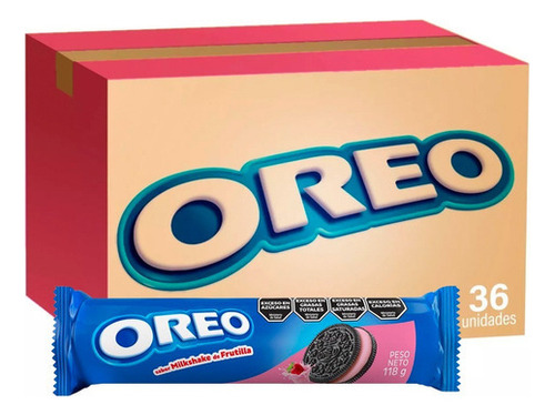 Caja Oreo Galletitas Chocolate Rellenas Sabor Frutilla Pack