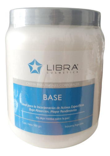 2 Crema Base Para Masajes 980gr. - Libra Cosmetica Fragancia Suave