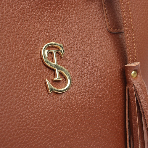 Imagem 8 de 9 de Bolsa Feminina Couro Ecológico Estilo Sacola + Porta Oculos