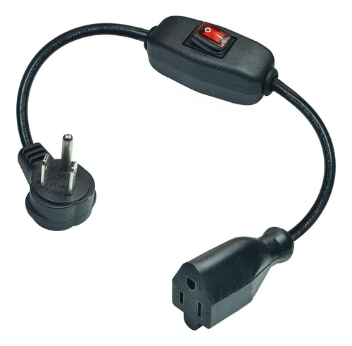 Cable De Extensión De Enchufe Plano Con Interruptor De Agua,