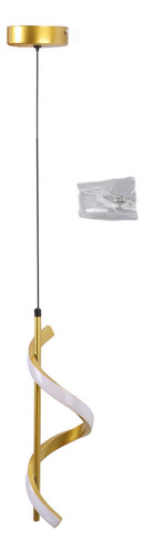Colgante Led De Techo En Espiral Blanco De Color Dorado De A