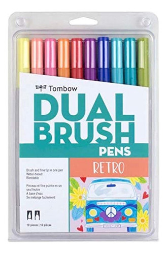 Tombow Rotuladores De Doble Pincel Retro, Paquete De 10, 10