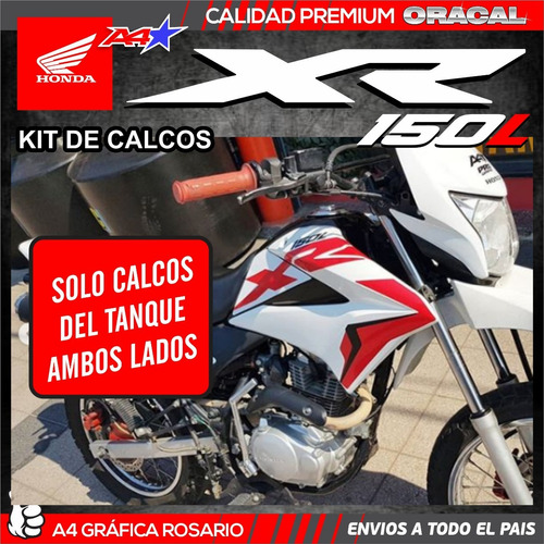 Calcos Honda Xr150 2019 - Calco Simil Originales Solo Tanque