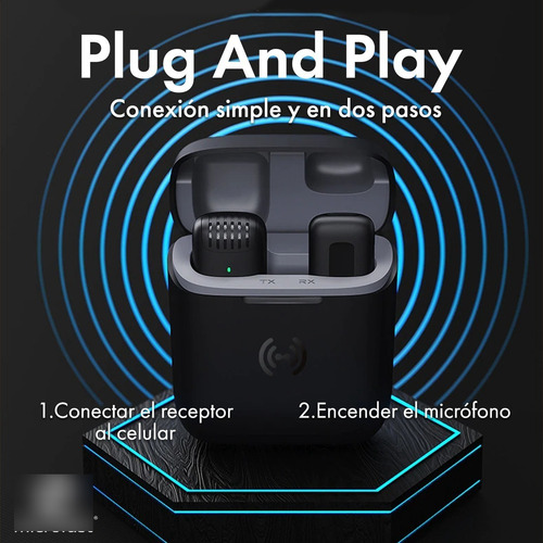 Micrófono Corbatero Clip Inalámbrico Celular Recargable Anc