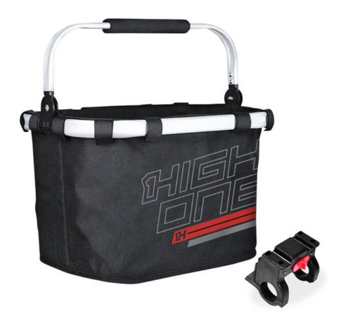 Imagem 1 de 2 de Cesta Cestinha High One Tecido Com Blocagem Encaixe Bike Mtb