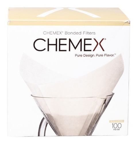 100 Filtros Chemex Quadrados Pré-dobrados Original