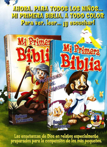 Libro Mi Primera  Biblia Infantil 2 Tomos  3d