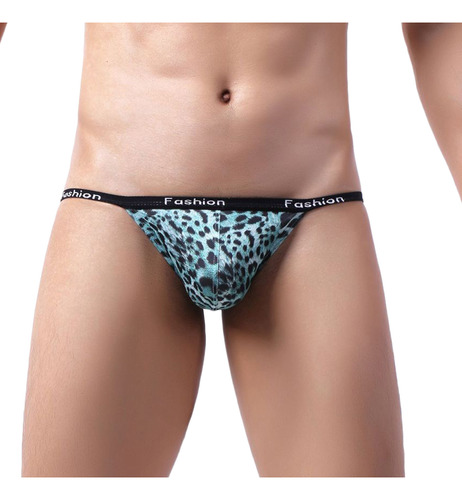 Bragas T Para Hombre De Cintura Baja Con Estampado De Leopar