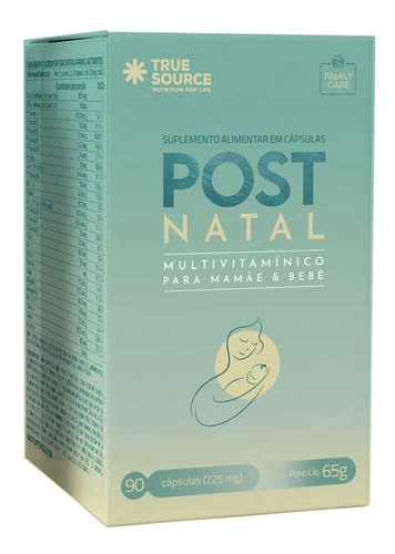 Multivitamínico Pos Natal (90 Caps) Post Natal True Source Sabor Sem sabor