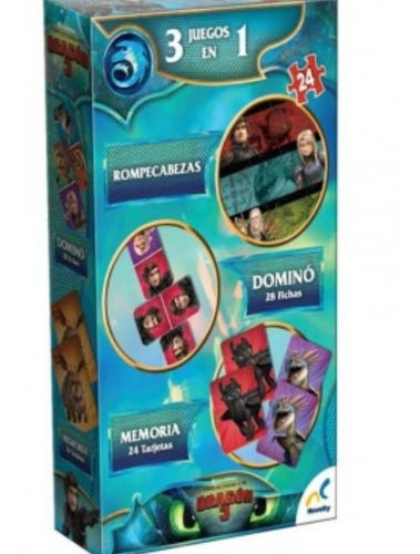 Cómo Entrenar A Tú Dragón Juego 3 En 1 Rompecabezaa Memoria