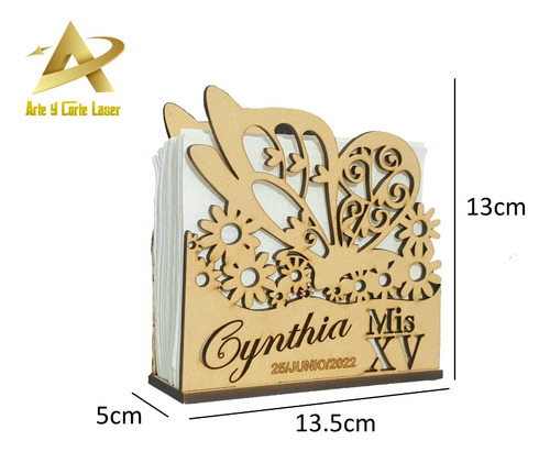 Servilleteros De Mariposa 25pz Personalizados Para Xv Años