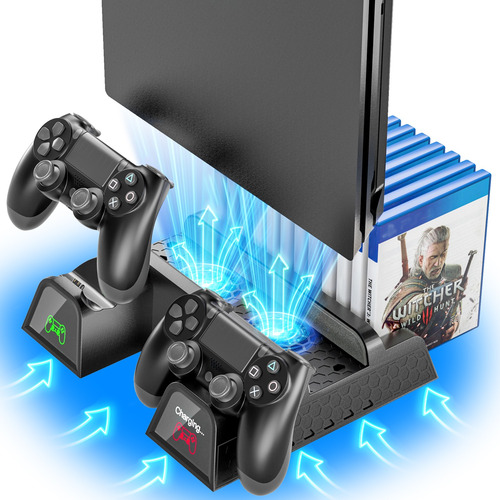 Base De Enfriamiento Y Cargador Para Control De Ps4 Slim/pro