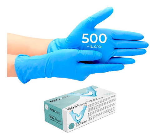 Guantes De Nitrilo Libre De Latex Sin Polvo Azul Negro 500pz