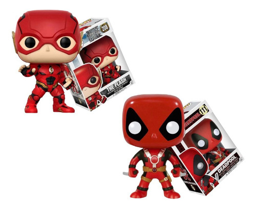 Combo X2 Unidades Funko Figuras Flash 208 + Deadpool 111