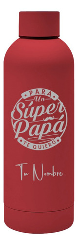 Termo Día Del Padre, Personalizado, Acero Inoxidable Negro