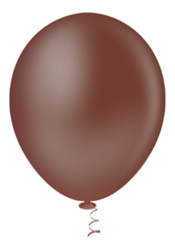 Bexiga Balões Liso Redondo Nº 9 Marrom - 50 Unid