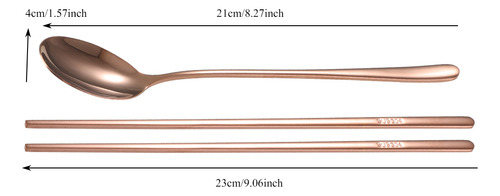 Juego De Palillos Spoon 304 De Acero Inoxidable, Estilo Core