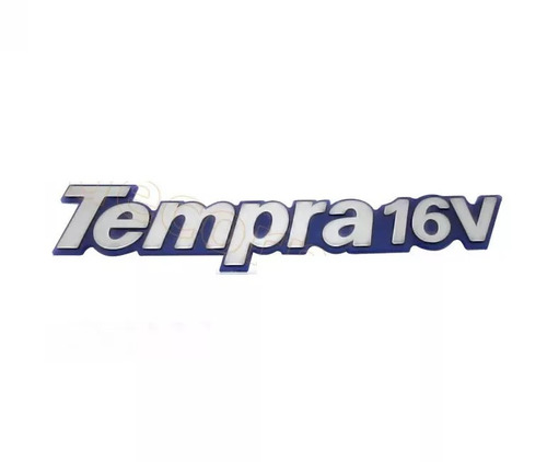 Emblema Tempra 16v - Para Carros Fiat - Fundo Preto 