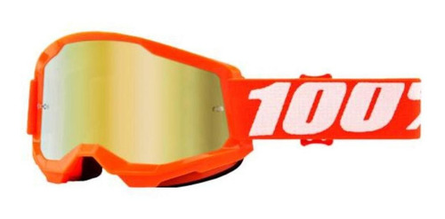 Óculos 100% Strata 2 Espelhado Laranja - Motocross Premium