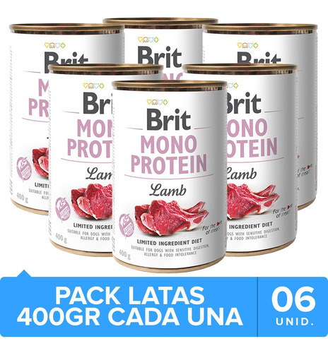 Imagen 1 de 6 de Brit Care Mono Protein Cordero Pack 6 Unidades