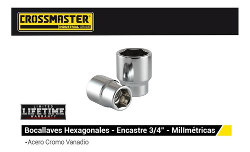 Imagen 2 de 4 de Bocallave Hexagonal 24 Mm Encastre 3/4 Crossmaster 9948018