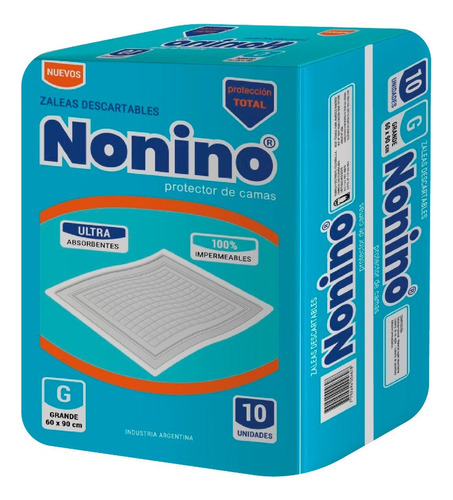Nonino zaleas x 10 unidades descartable protector de cama 60cm x 90cm