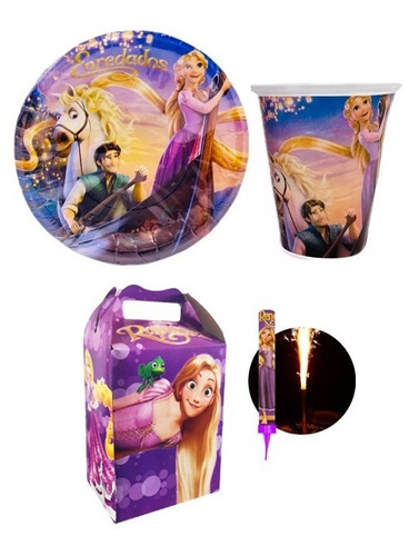 Rapunzel Enredados - Dulceros Bolos Platos Vasos Fiesta!