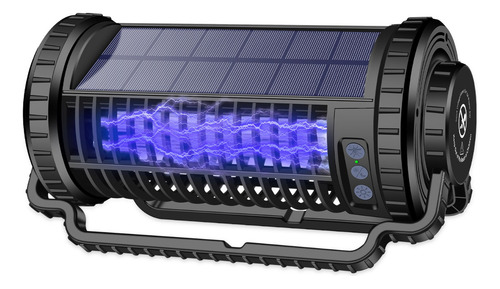 Bylifity G5495 lámpara mata mosquitos eléctrico Uv luz mata insectos ip65 soporta carga solar con batería de 4000mah adecuado para el hogar camping color negro