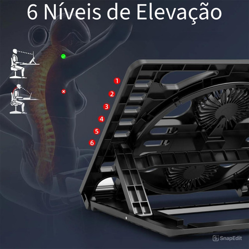 Suporte Notebook Celular Tablet Livro Com 2 Ventoinhas Gamer