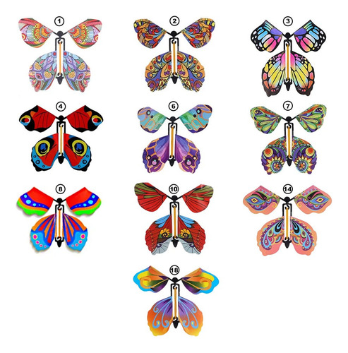 10 Mariposas Voladoras Sobres Cajas 13x11cm - E082