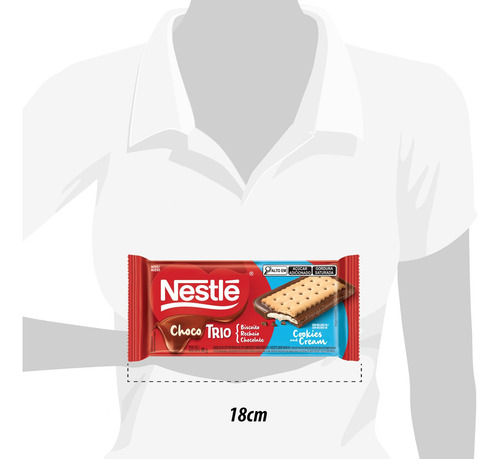 Chocolate Ao Leite Com Biscoito E Baunilha Nestlé Choco Trio