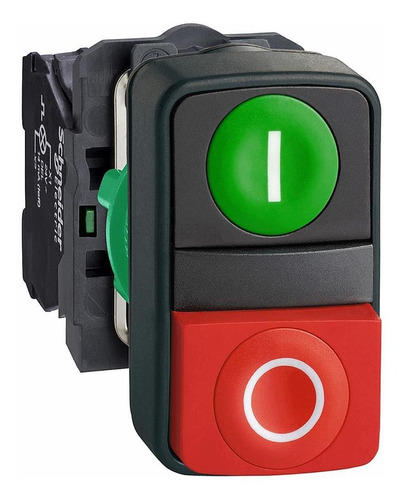 Botão Plástico Duplo 22mm Verde E Vermelho Xb5al73415