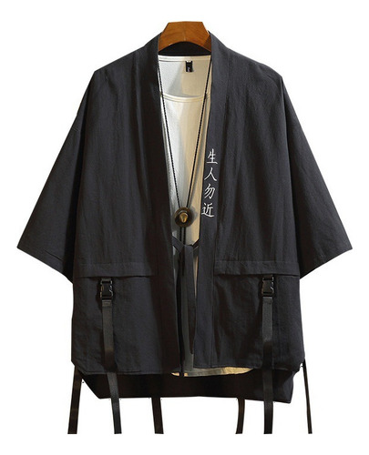 Hombres Haori Cardigan Kimono Samurai Ropa Japonesa