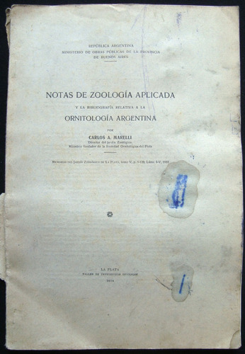 Antiguo Libro Zoología Y Ornitología Argentina 47n 755