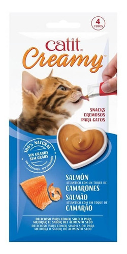 Catit Creamy Salmón Snack Para Gatos 4 Tubos