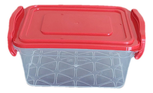 6 Contenedores De 1 Litro Rectangulares Citi Hogar Complan Rojo